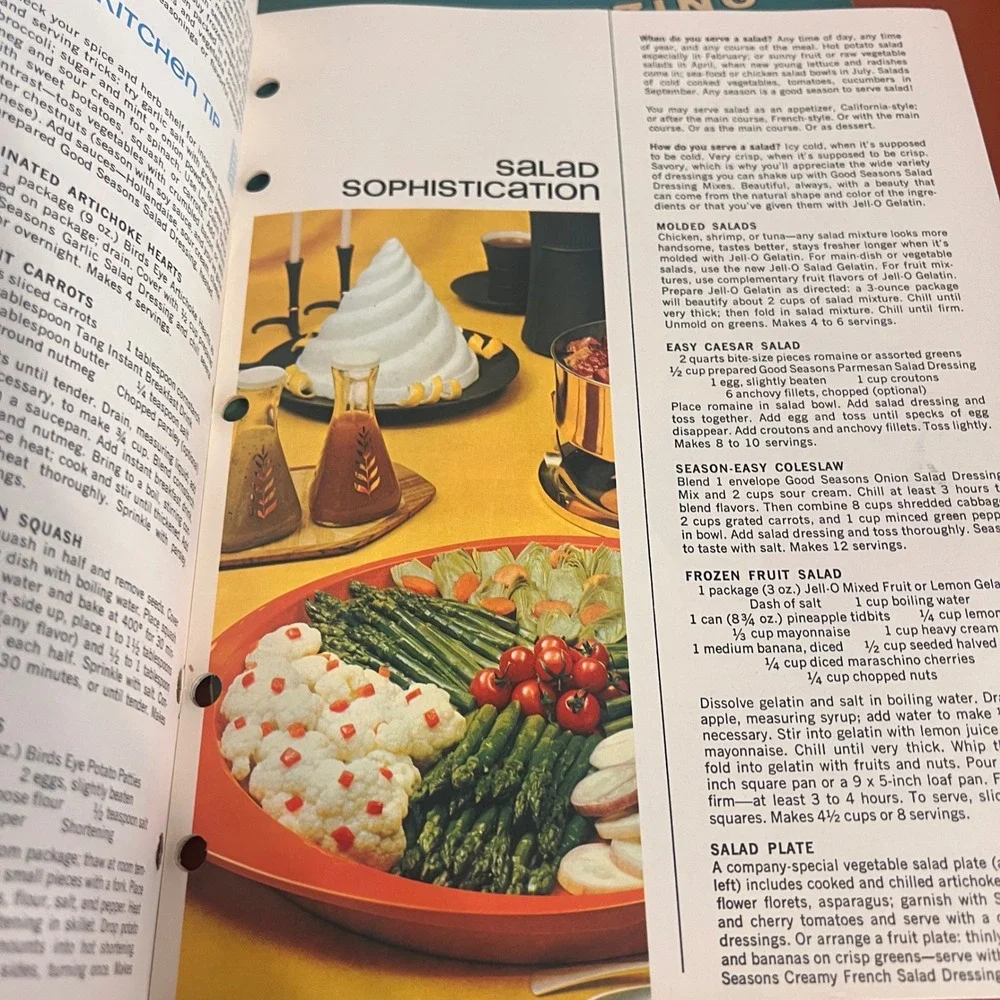 Vintage 1967 General Foods Kitchens Cookbook & Sunset Food Freezing Charts Lot
